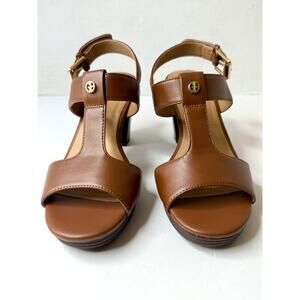 Giani Bernini Women's Paulette Block Heel Platform Sandals Size 8M Brown NEW